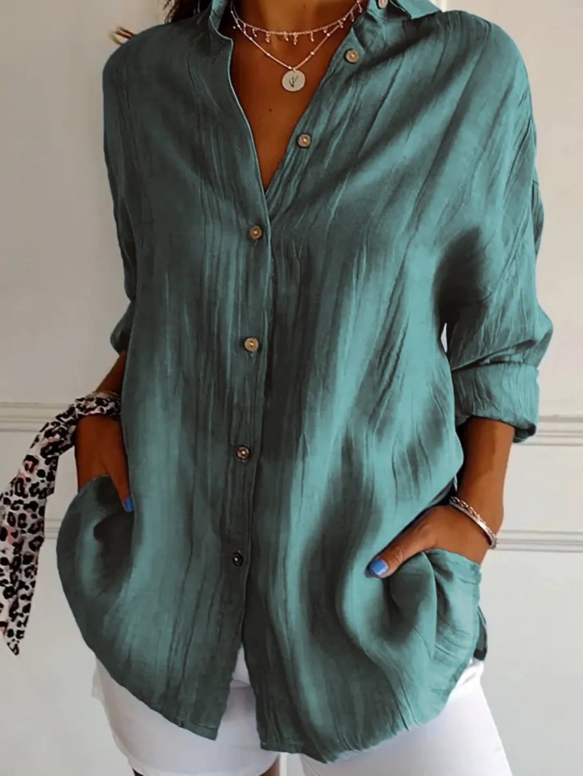 Women's Solid Color Long Sleeve Spring/Fall Collar Daily Going Out Casual Top