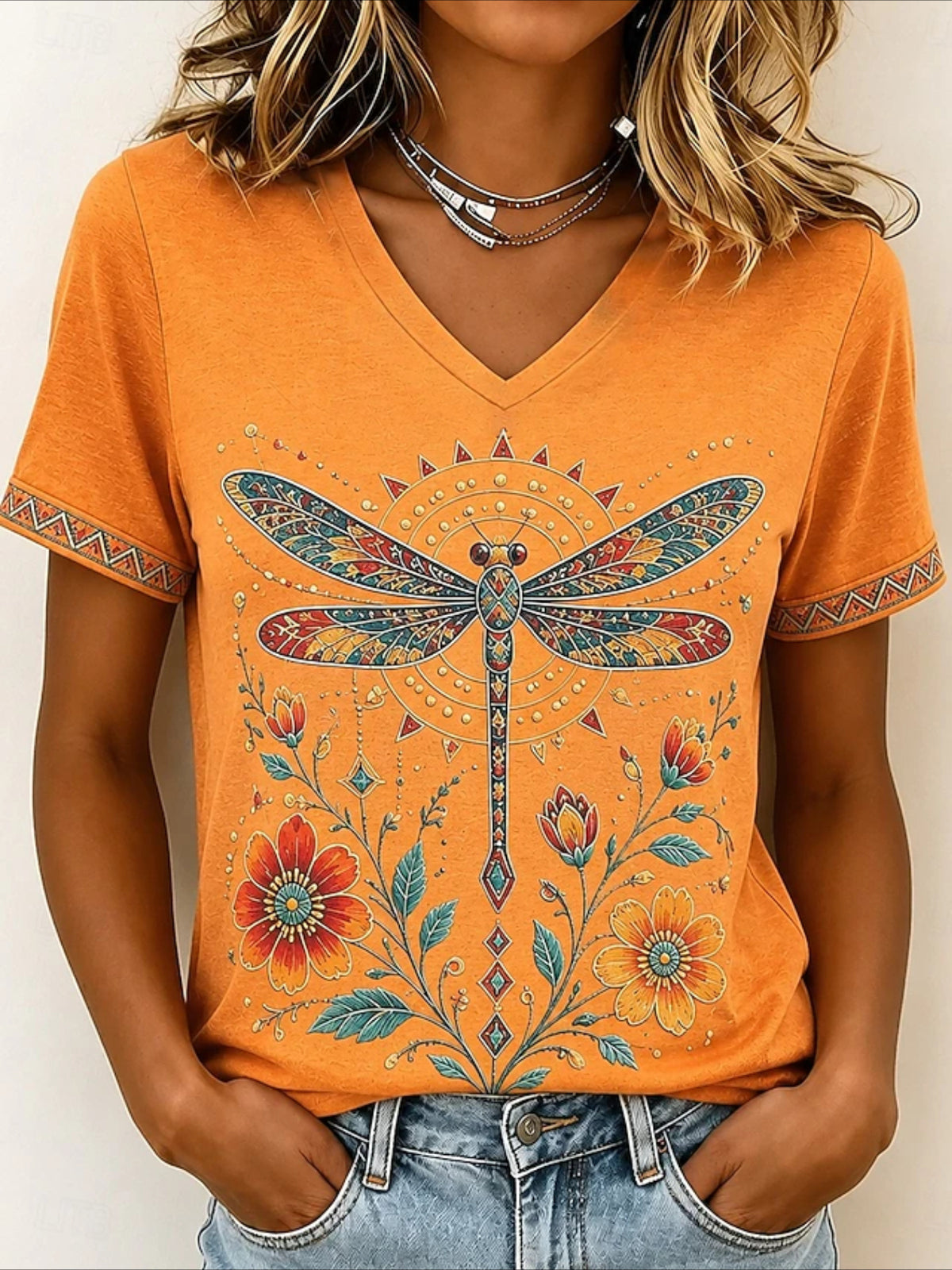 Vintage Dragonfly Regular Print Fit T-Shirt