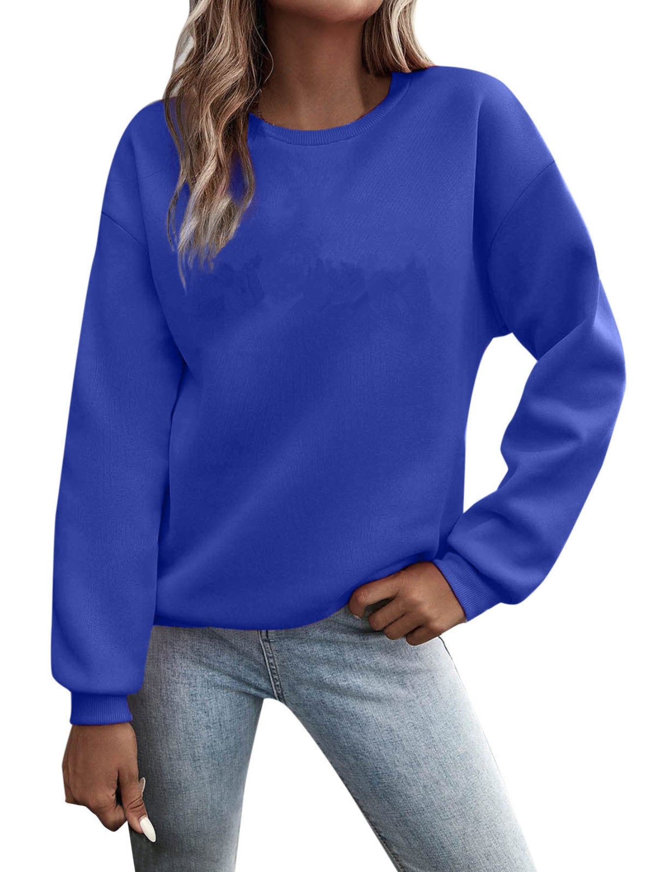 Crew Neck Cat Casual Jersey Long Sleeve Sweatshirt