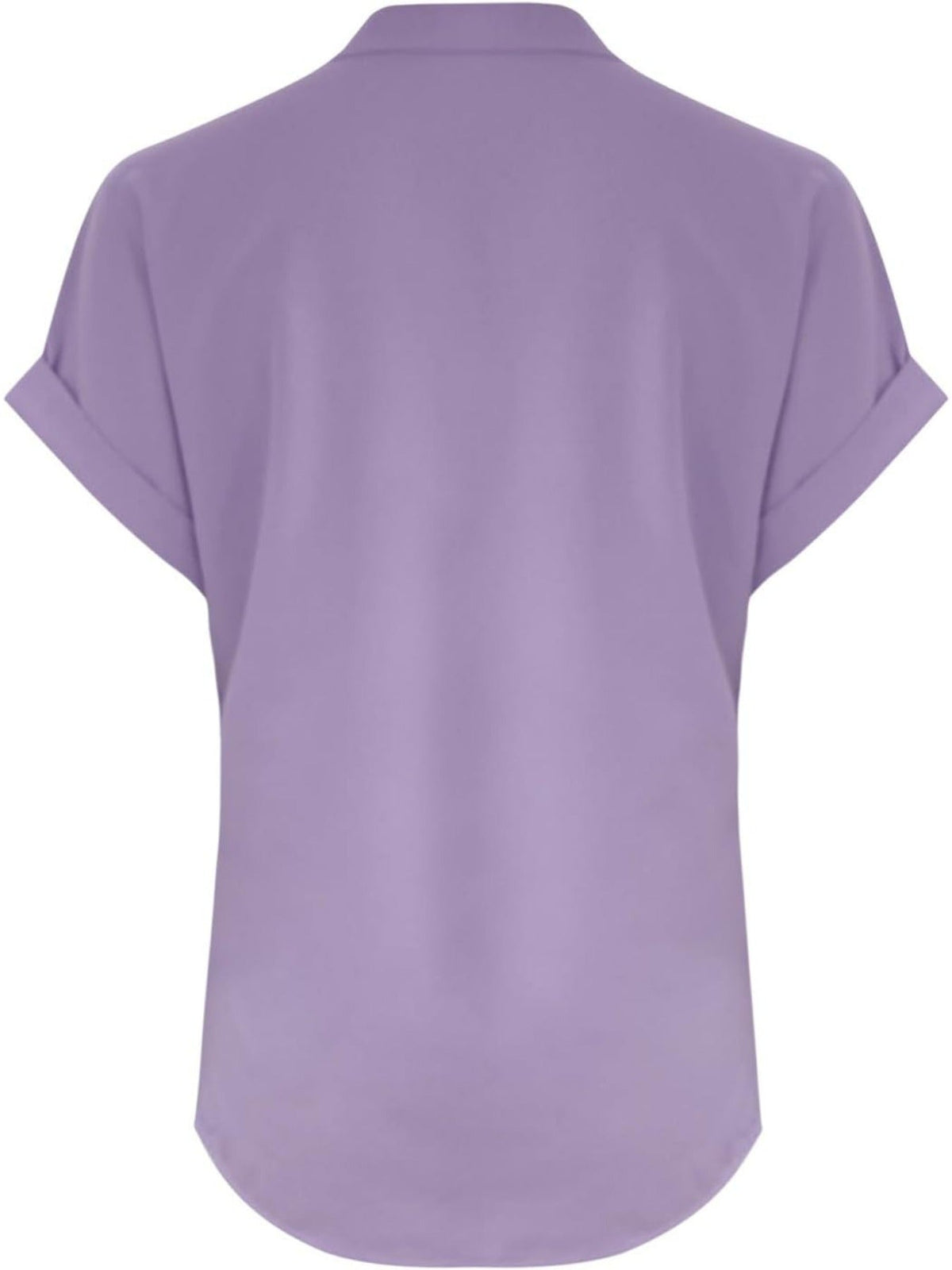 Solid Color V Neck Short Sleeve Button Down T Shirts