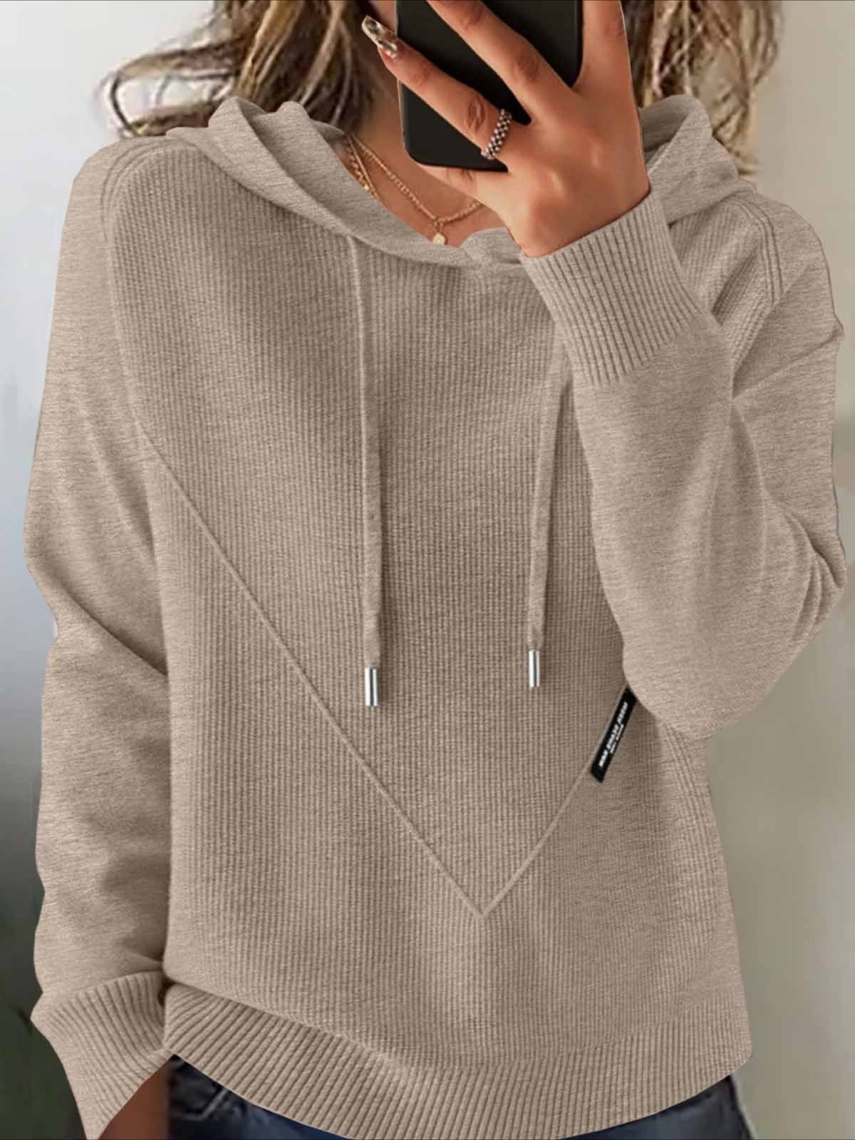 Plain Winter Vintage Long Sleeve Hoodie Sweater