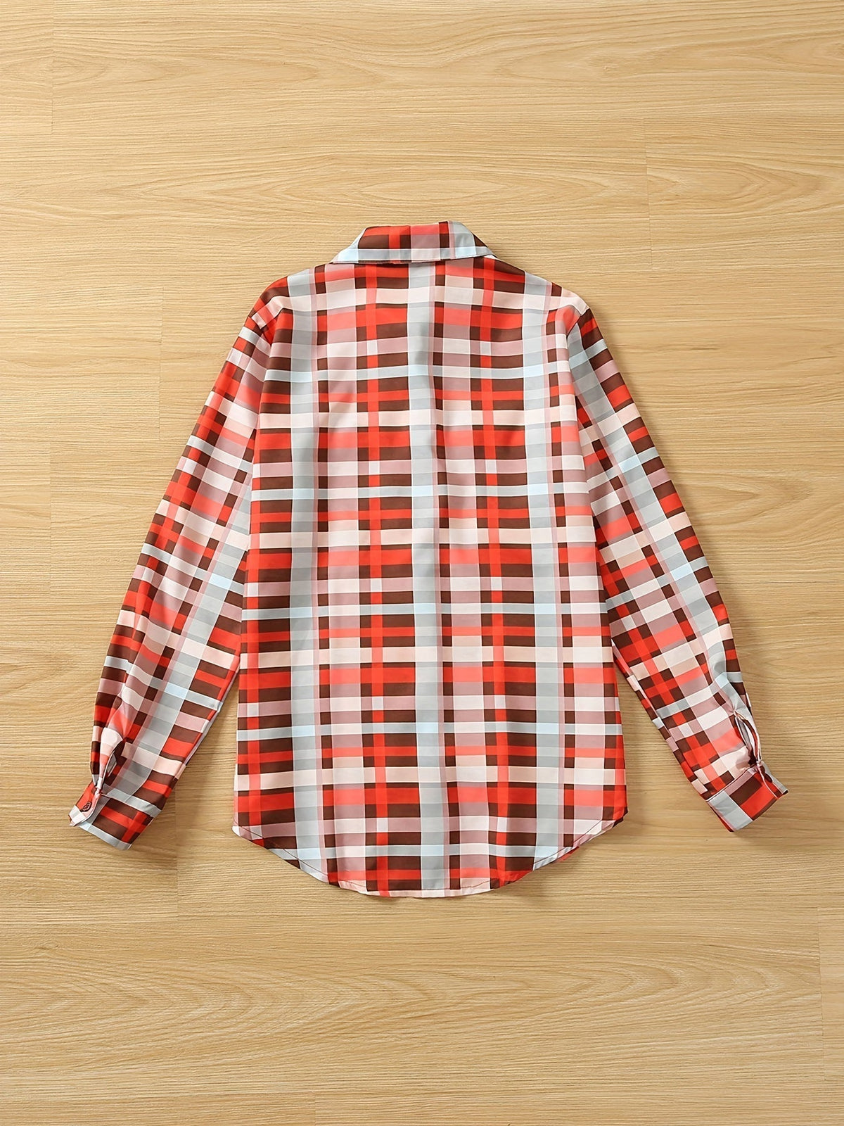 Colorful Plaid Print Shirt, Casual Long Sleeve Button Front Shirt With A Collar