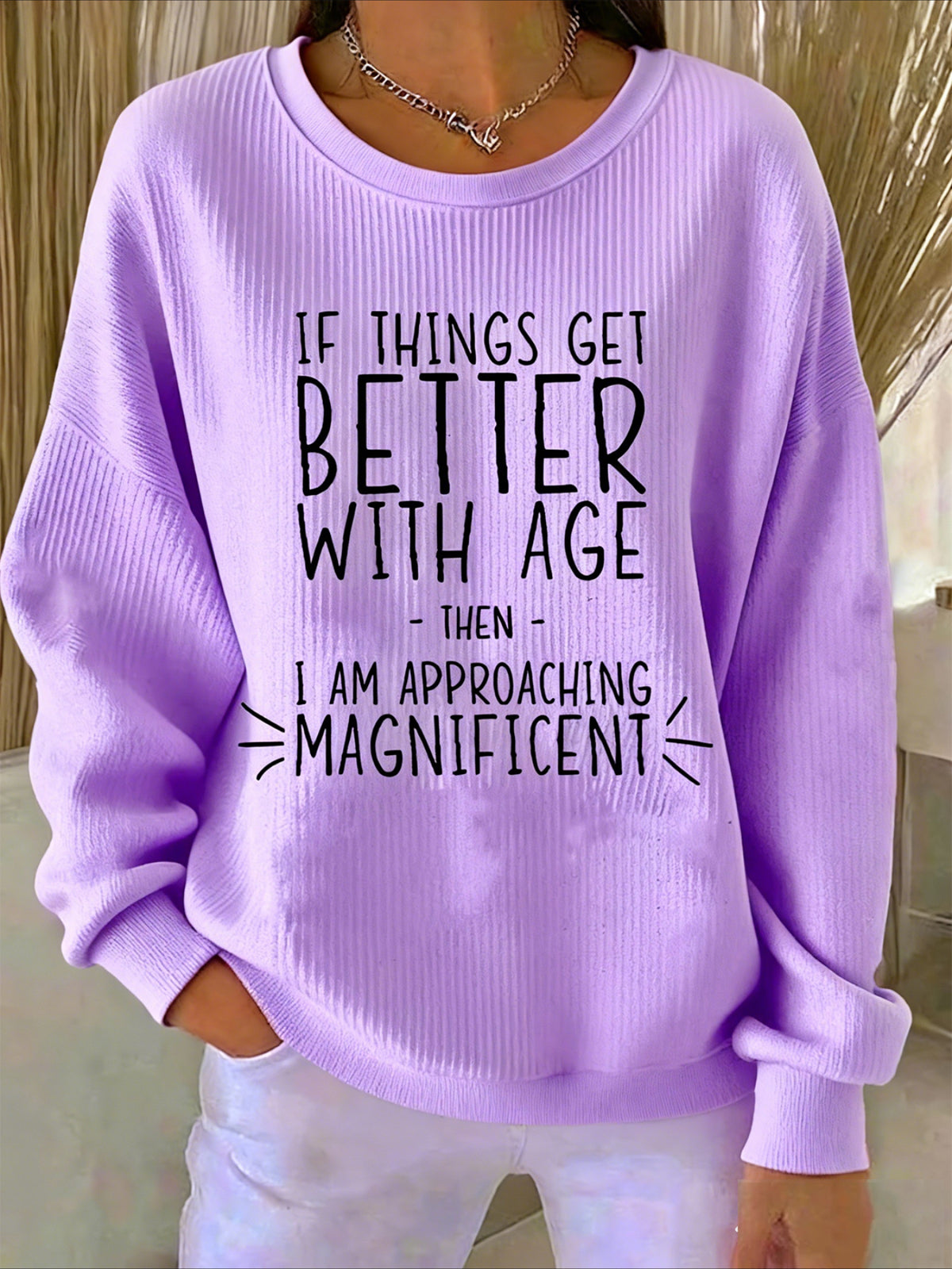 Printing Crew Neck Floral Long Sleeve Sweater Hoodie