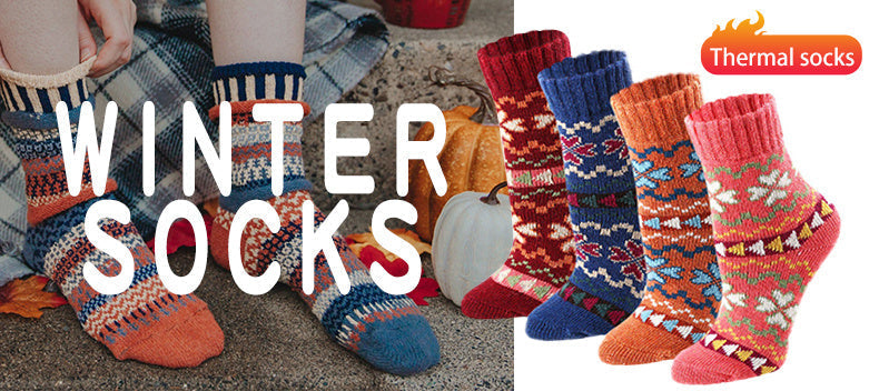 5 Pairs Women's Cotton Blend Socks. Thick, Warm And Cozy Crew Socks