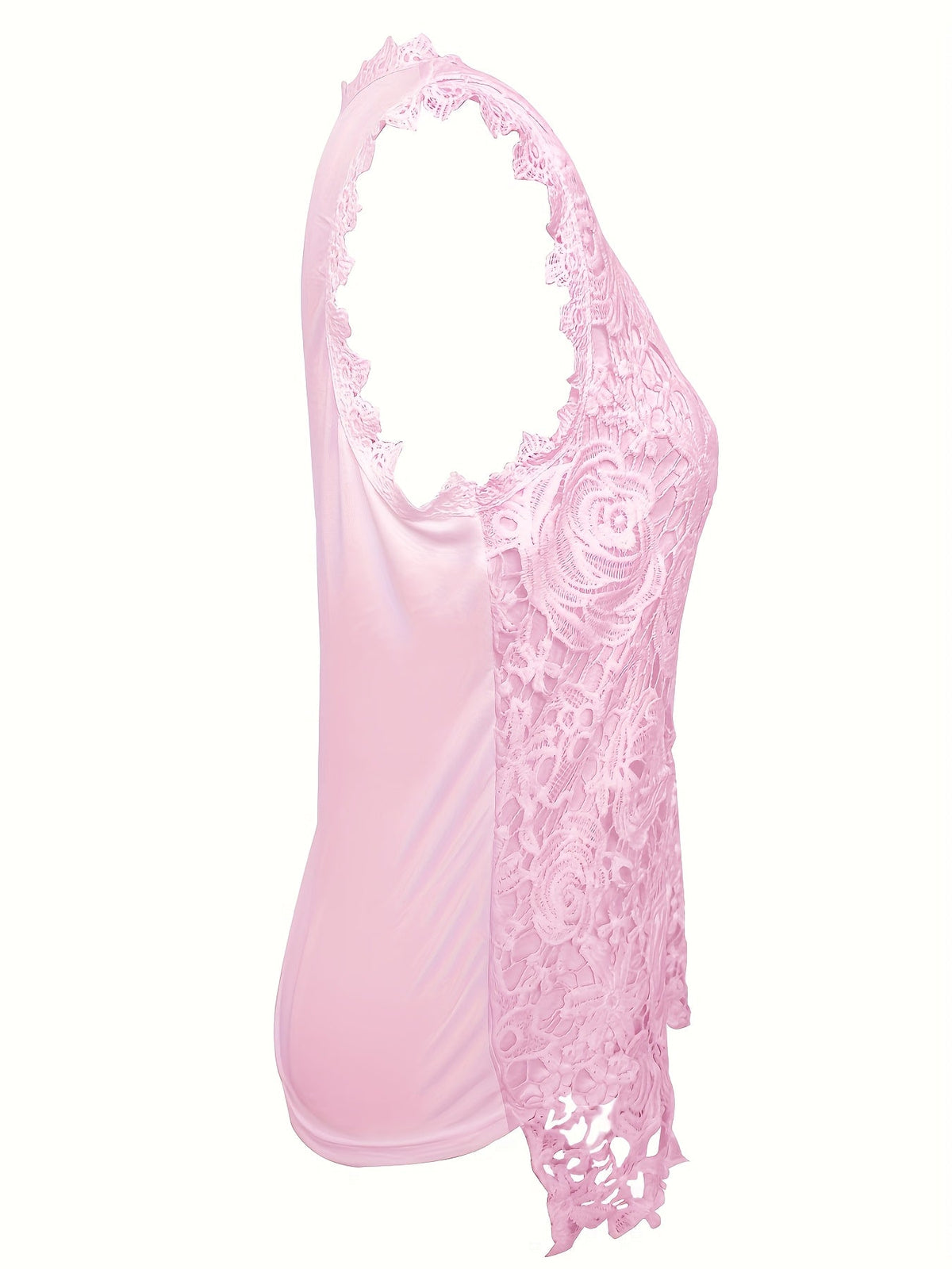 Sleeveless Lace Floral Square Neck Tank Top