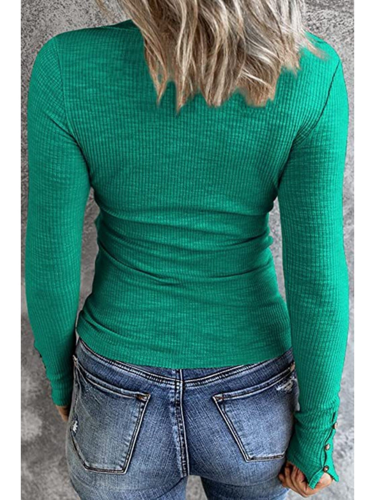 Casual Button Scoop Neck T-shirt, Loose Long Sleeve Slim Fit Fashion T-Shirts Tops
