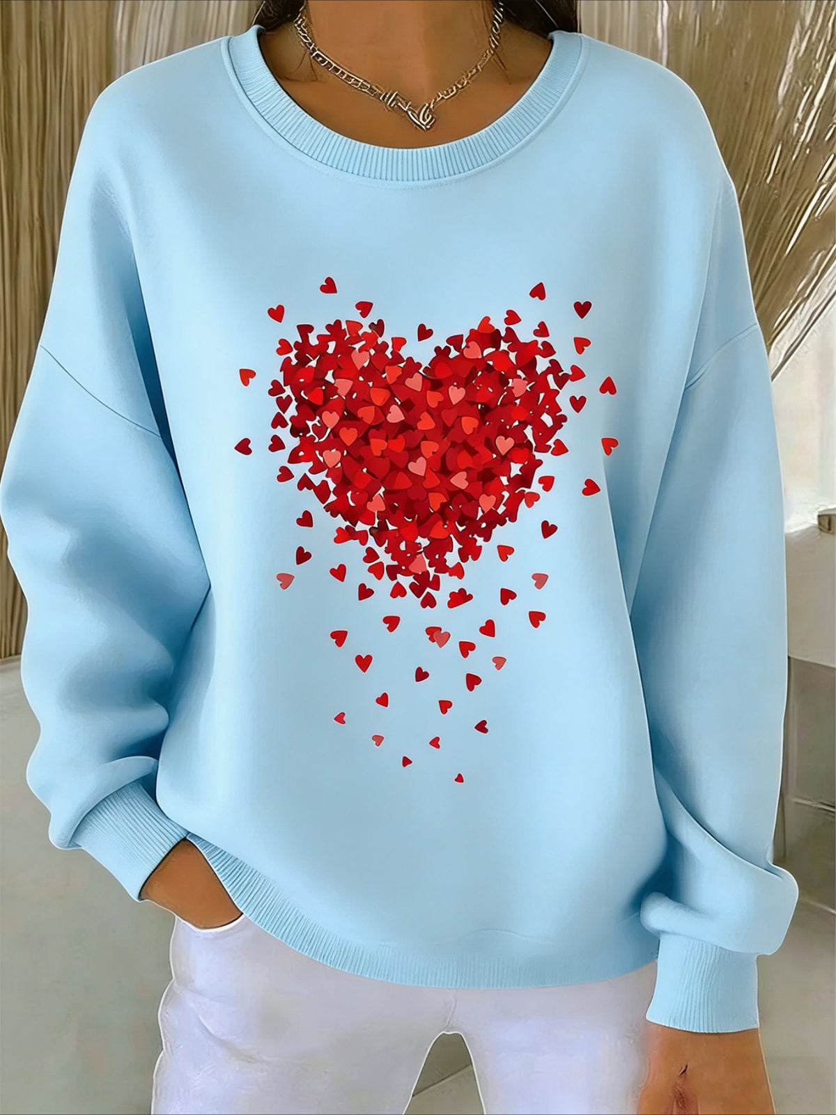 Love Casual Abstract Sweater Tee