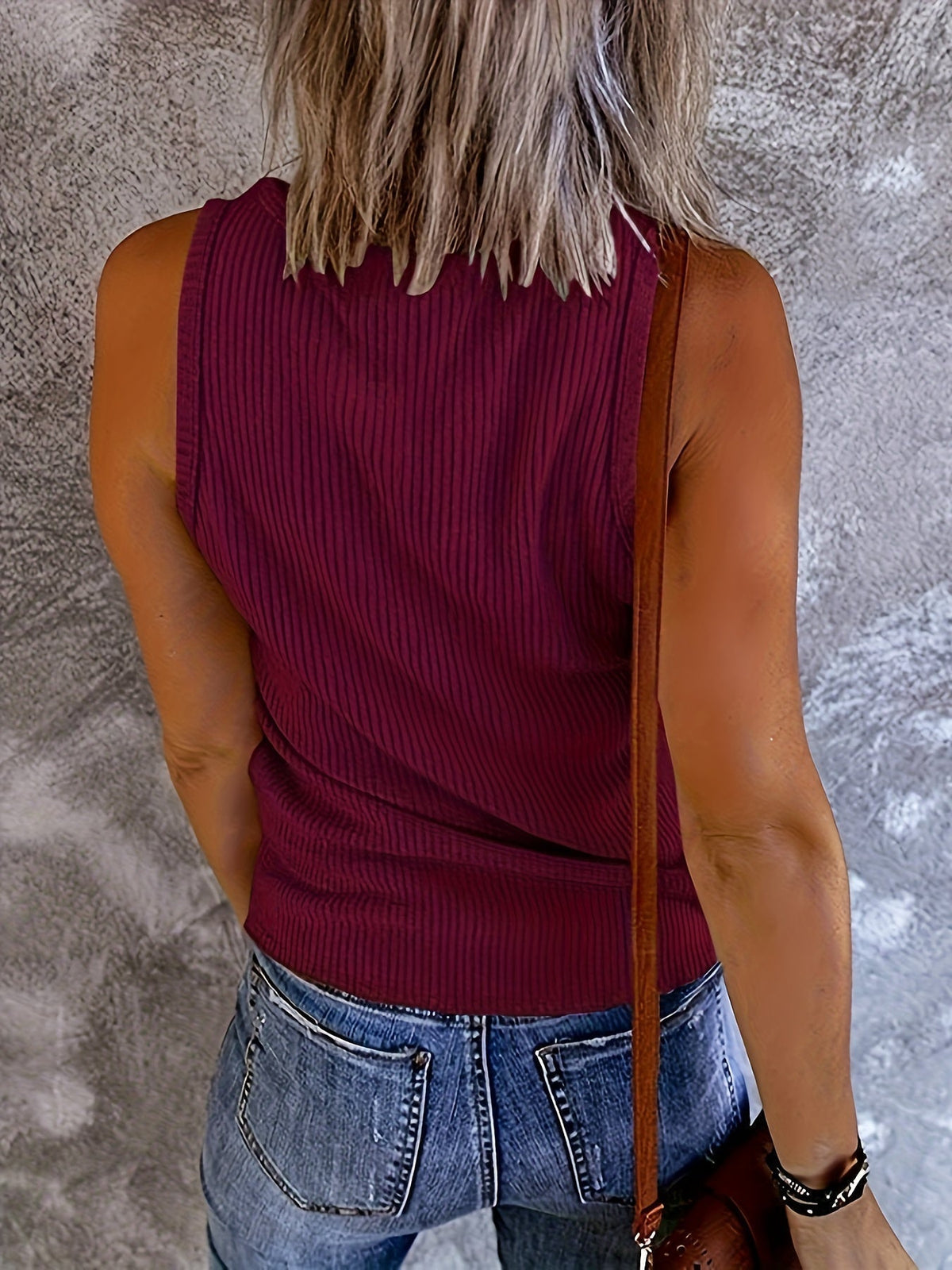 Solid Color Tank Top, Casual Sleeveless Tank Top