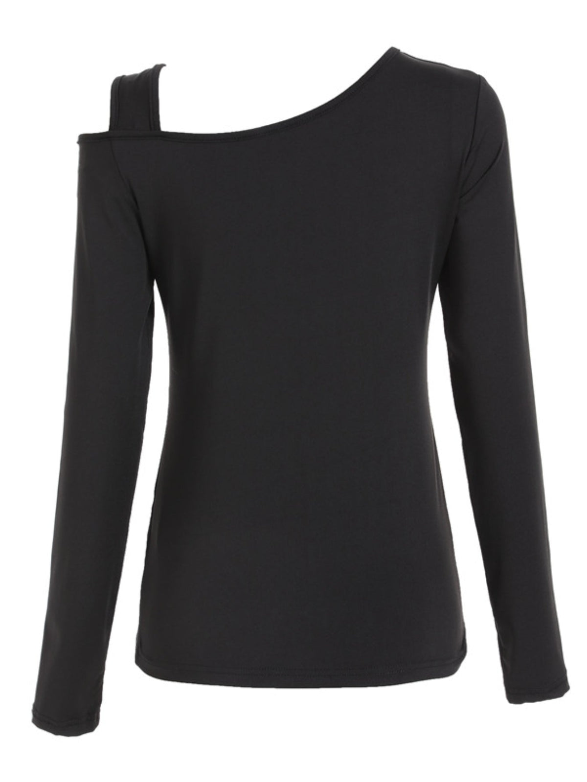 Chic Cold Shoulder Cut Out Asymmetrical Long Sleeve T-Shirt , Comfortable Casual Wear