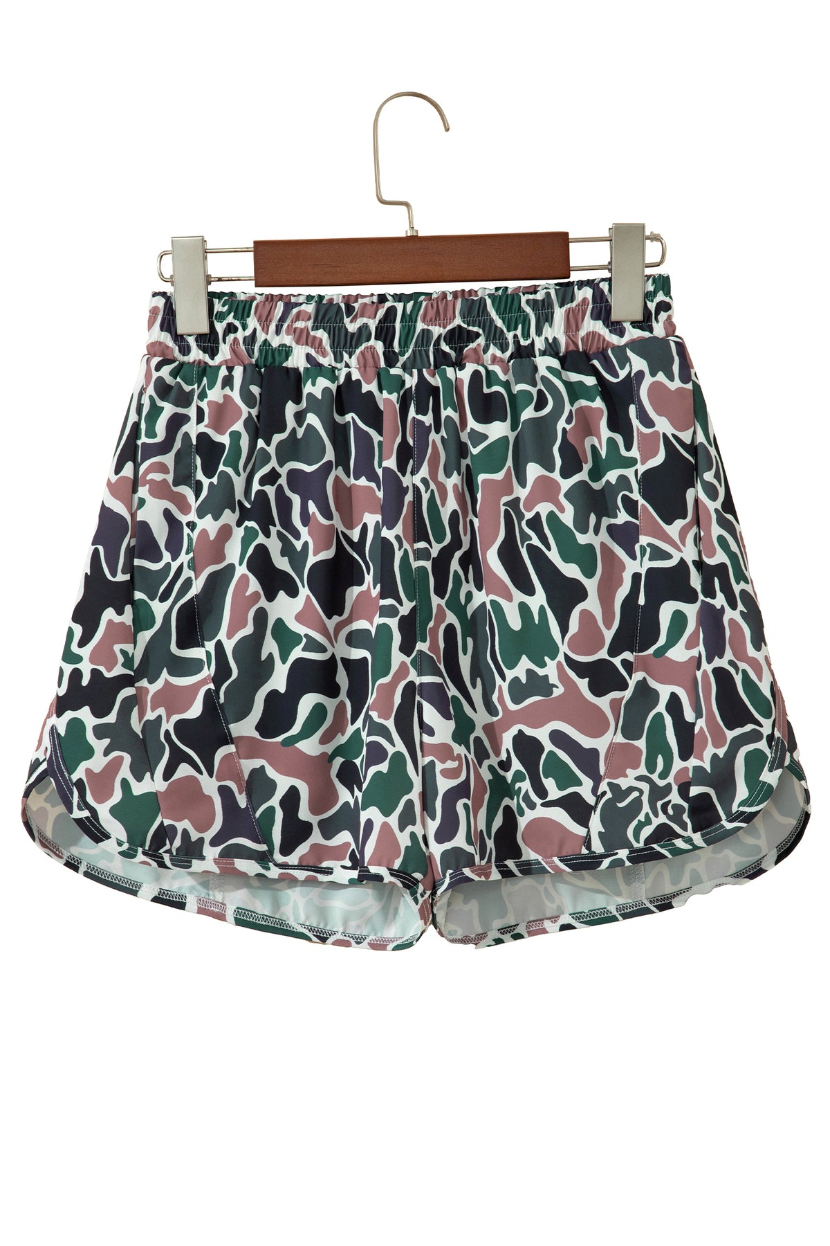 Multicolour Camouflage Print Athletic Lined Shorts