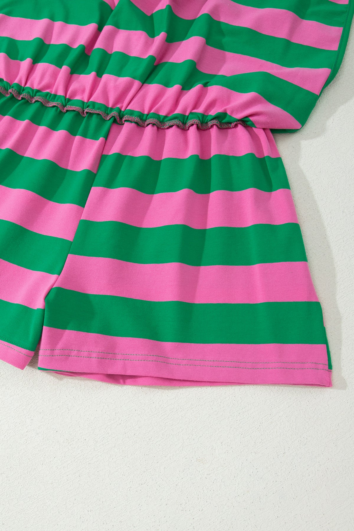 Rose Stripe Dolman Tee Drawstring Skort Athletic 2pcs Set