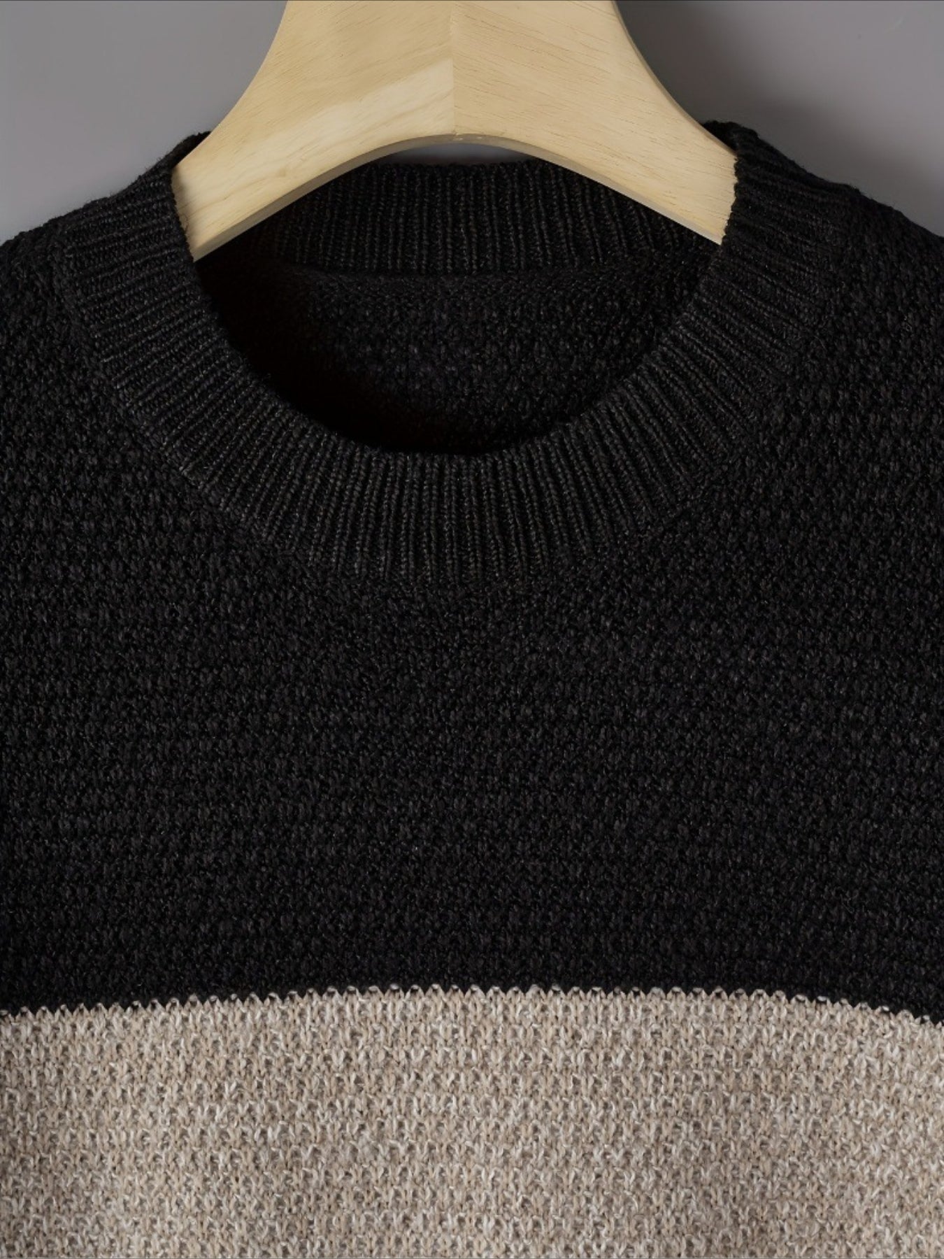 Patchwork Striped Long Sleeve Round Neck Sweater