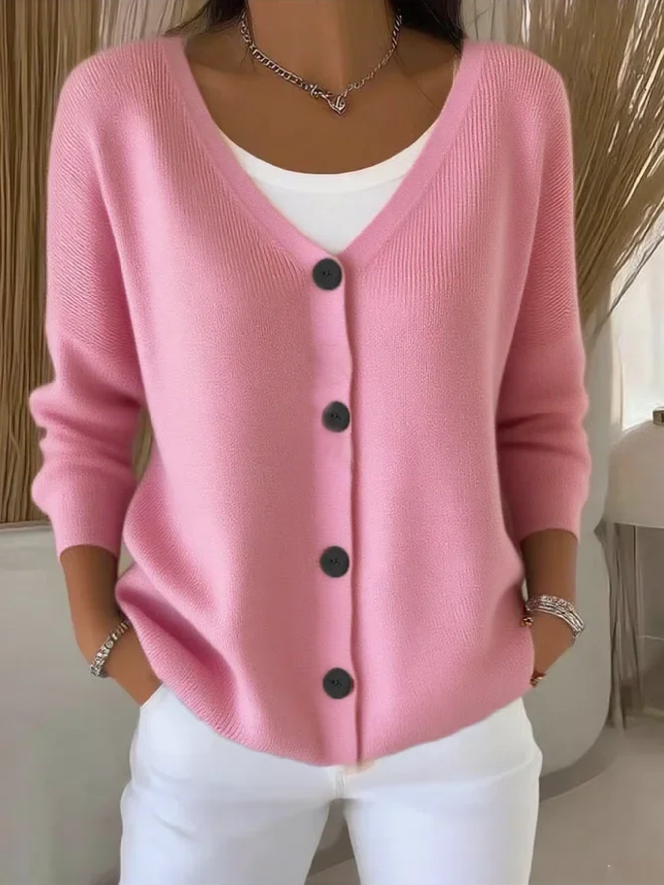 Plain Long Sleeve Comfy Casual Cardigan