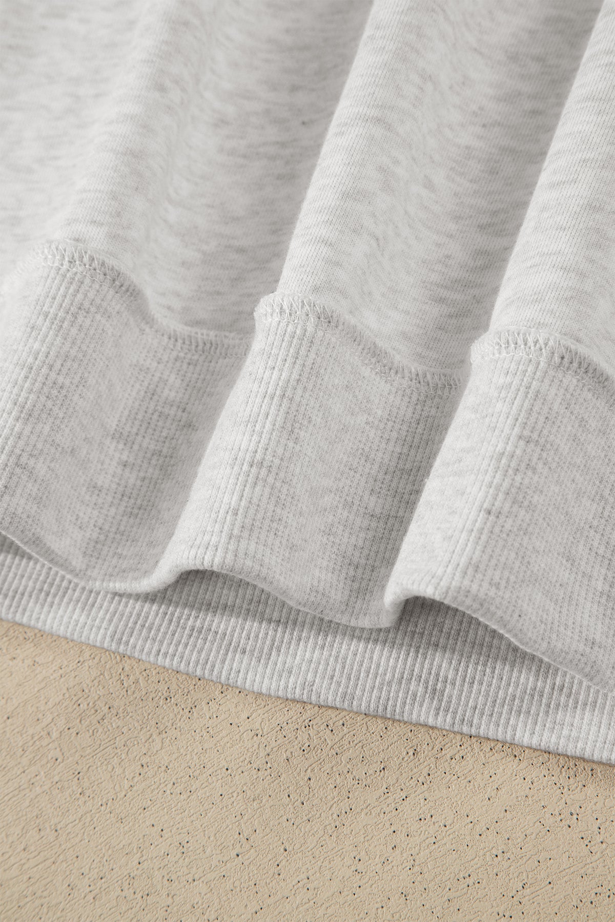 Light Grey Exposed Seam Detail Mock Neck Tee