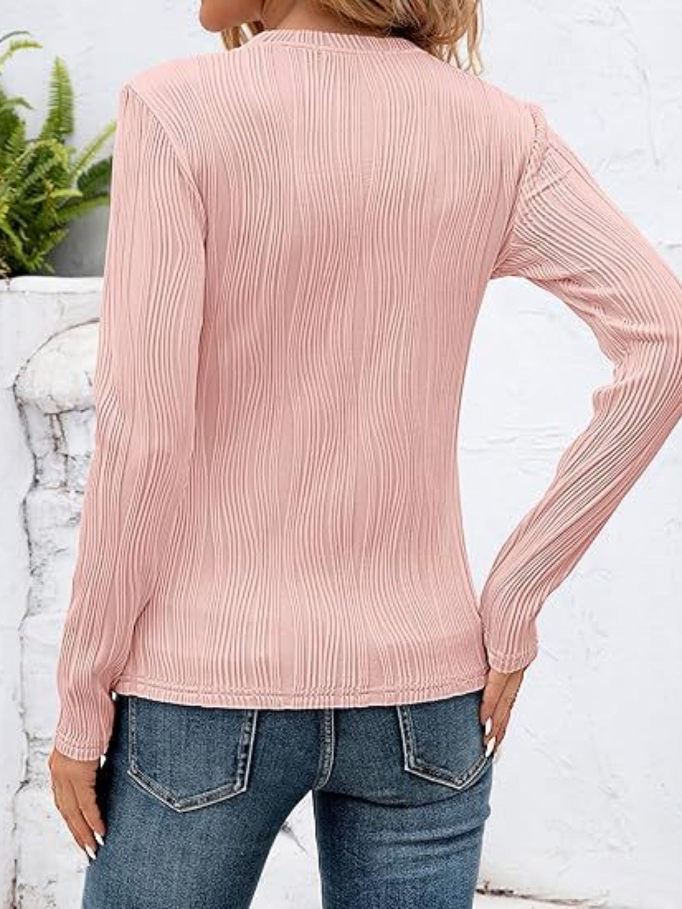 Sanopy Women's Long Sleeve Textured Knit Top
