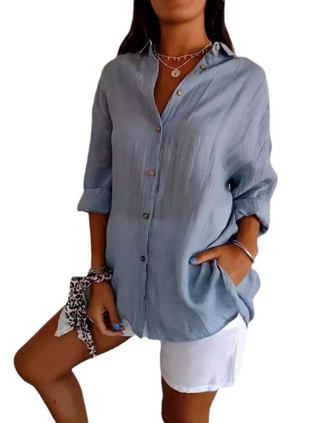 Women's Solid Color Long Sleeve Spring/Fall Collar Daily Going Out Casual Top