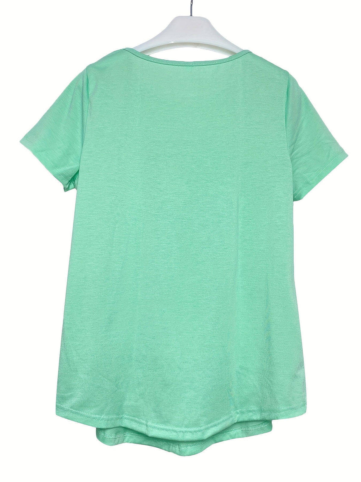 Women's Contrast Lace Ruched T-Shirt - Casual Short Sleeve Top
