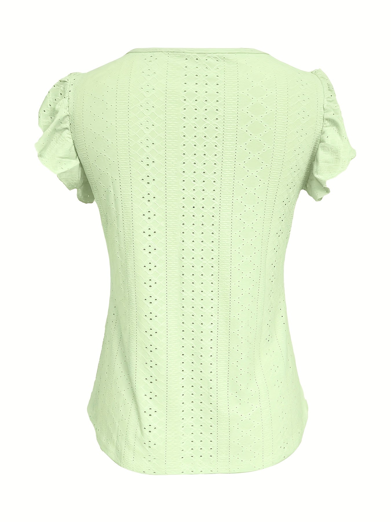 Elegant V-Neck Short Sleeve T-Shirt With Decorative Buttons