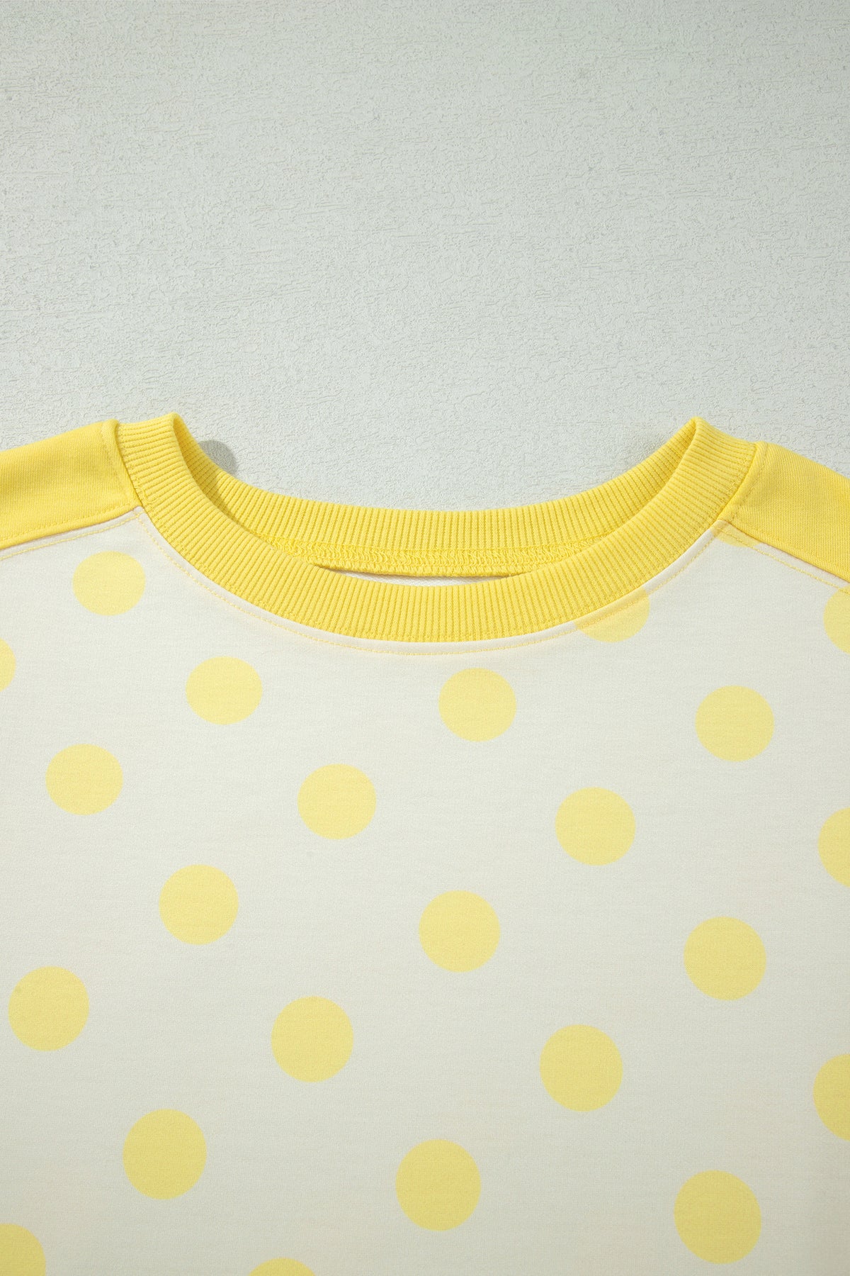 Yellow Color Block Patchwork Polka Dot Wide Leg Pant Set