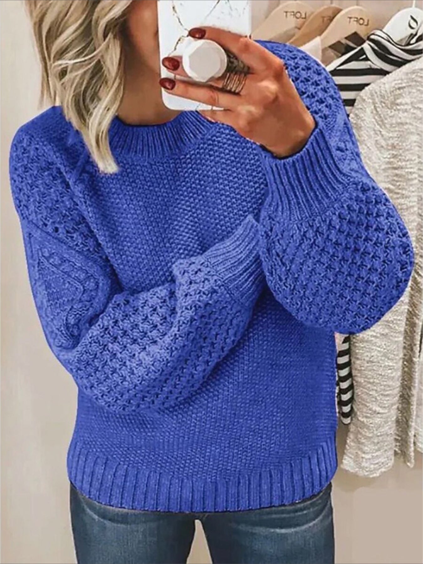 Classic Solid Color Knitted Sweater