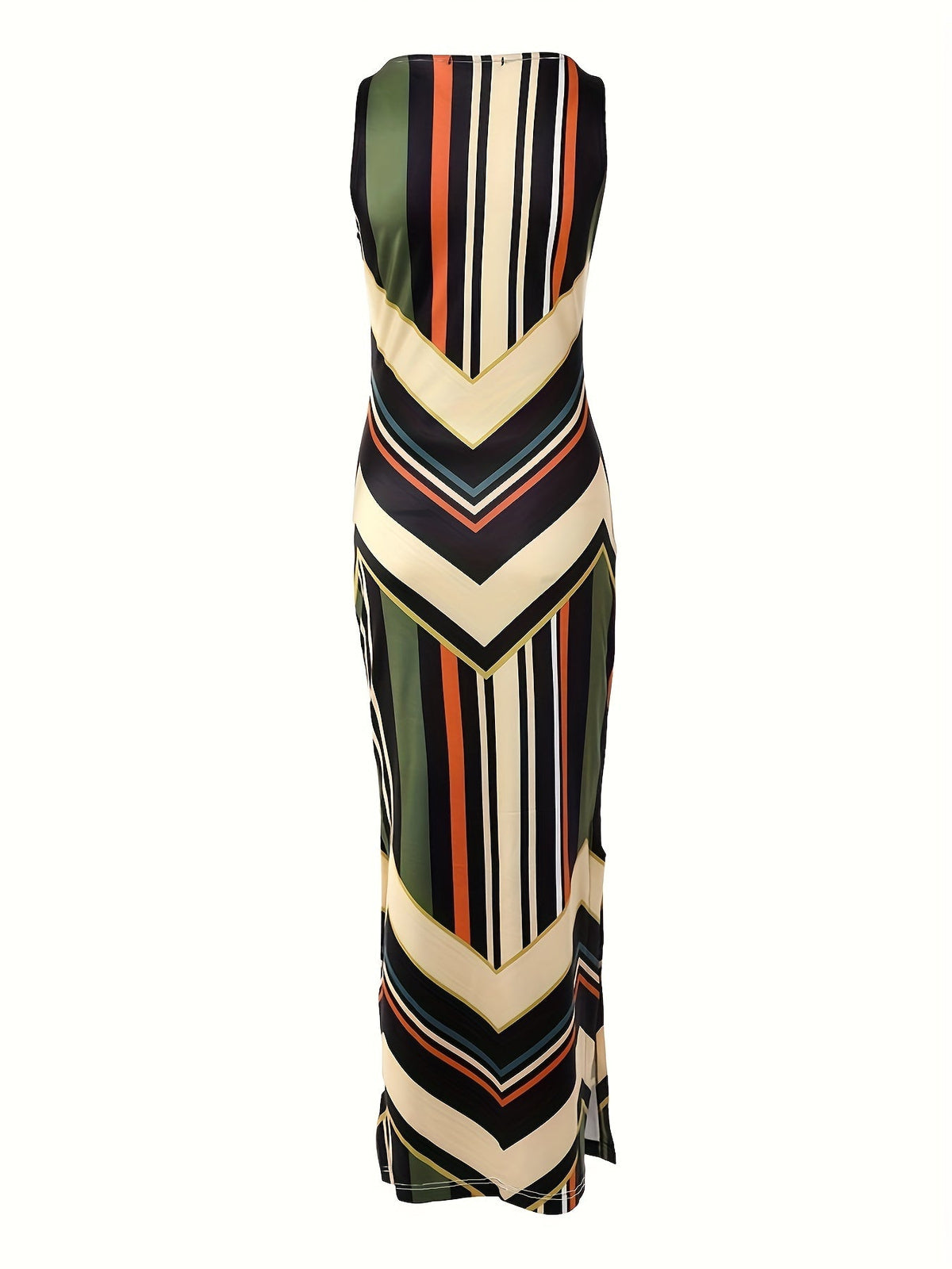 Sleeveless Maxi Dress, Side Slit Casual Dres