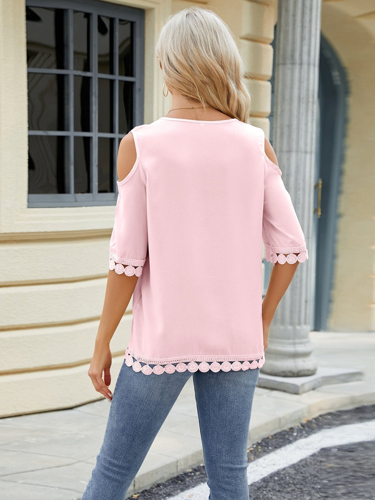 Womens Tops Cold Shoulder Crew Neck Short Sleeve Summer Tunics Blouse Casual Loose Fit T Shirts