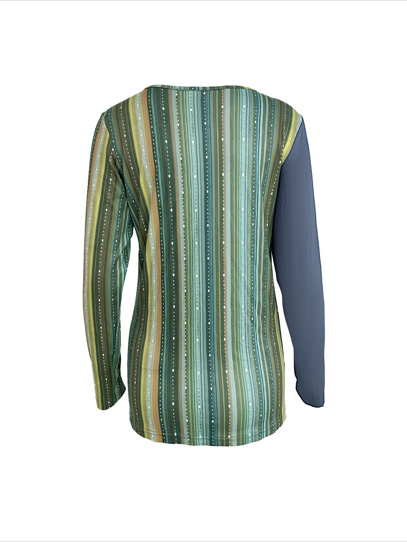 Allover Print Crew Neck T-Shirt, Casual Ring Linked Long Sleeve T-Shirt