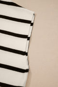 White Side Slits Crewneck Short Sleeve Sweater Tee