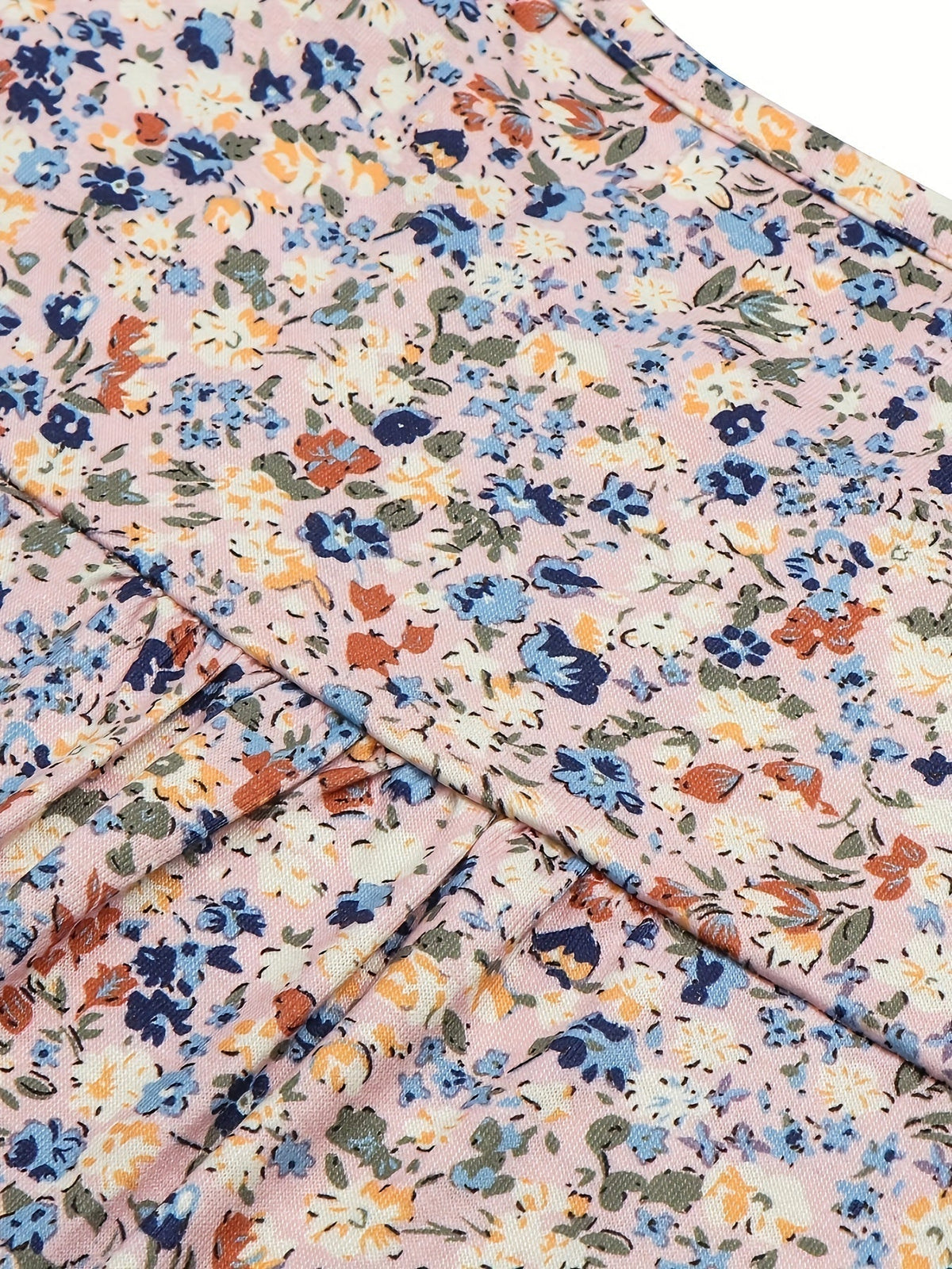 Floral Print Pintuck T-Shirt, Casual Short Sleeve Top