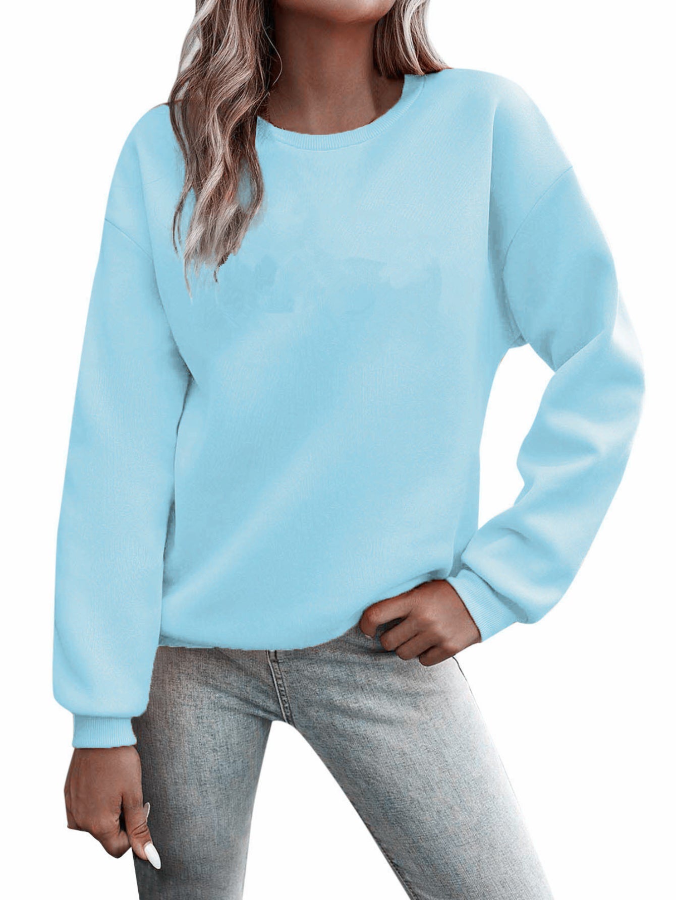 Crew Neck Cat Casual Jersey Long Sleeve Sweatshirt