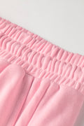 Pink Color Block Patchwork Polka Dot Wide Leg Pant Set