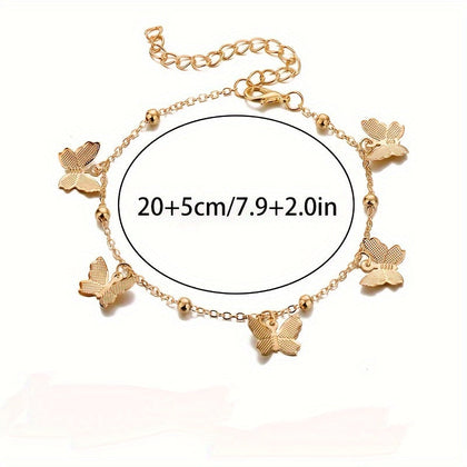 Free Gift A Stylish Bracelet For Women With An Elegant And Graceful Golden And Silvery Butterfly Pendant, Suitable For Daily Wear By Women And As A Gift For Friends