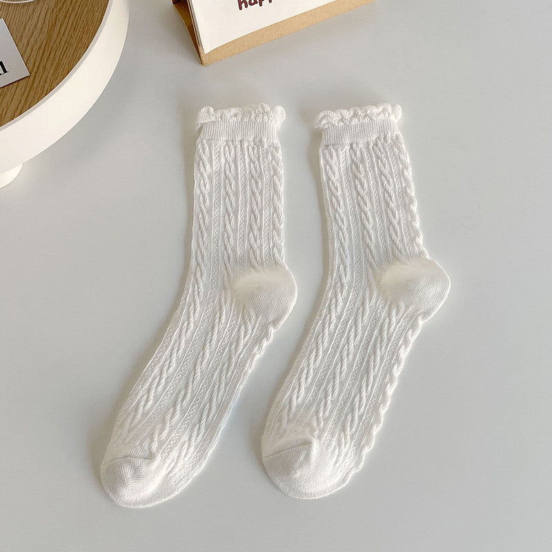 Women's Twist Texture Mid Tube Socks