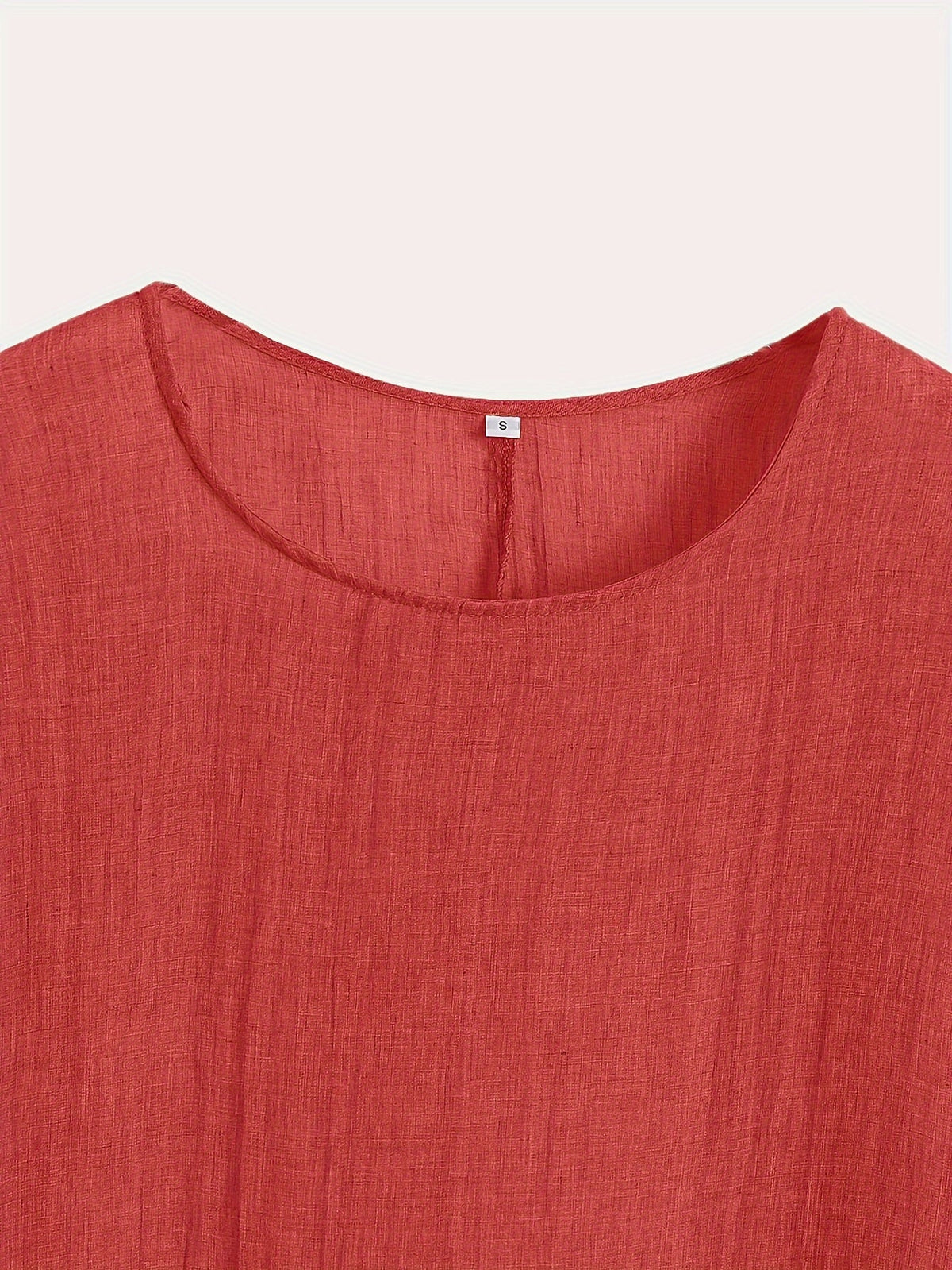 Solid Crew Neck T-Shirt, Casual Short Sleeve Loose Comfy Top
