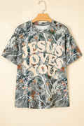 Beige Camo Woodland LOVE LIKE JESUS Casual Tee