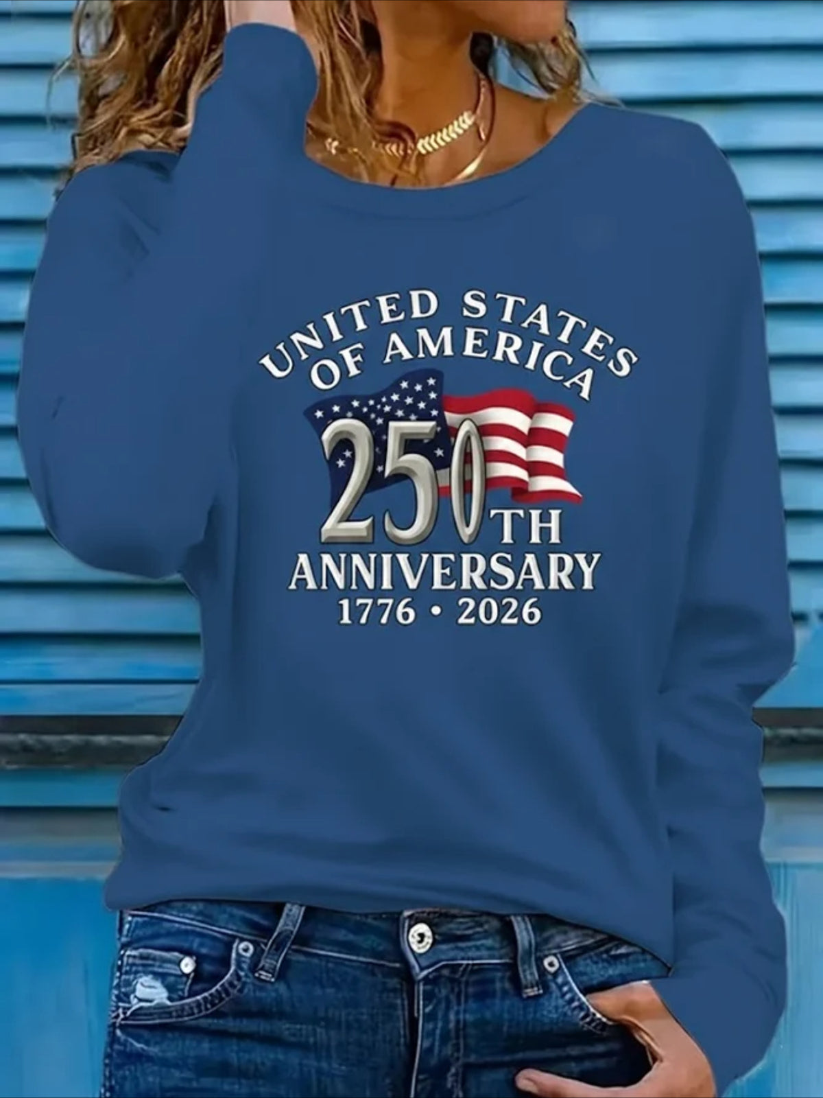 Casual Text Letters Long Sleeve Crew Neck Casual T-shirt