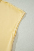 Yellow Cream Loose Polo Tee Elastic Waist 2pcs Short Set