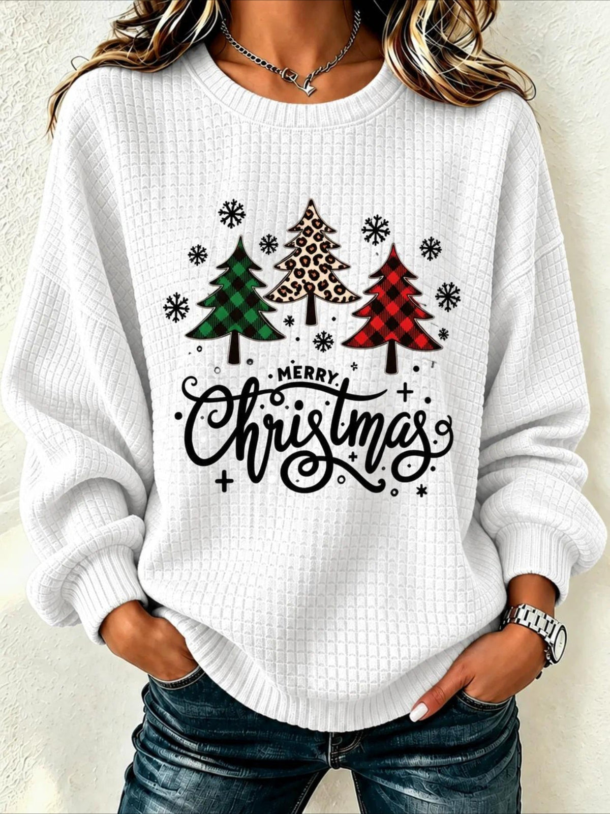 Christmas Snowman Casual Crew Neck Regular Fit Sweatshirt