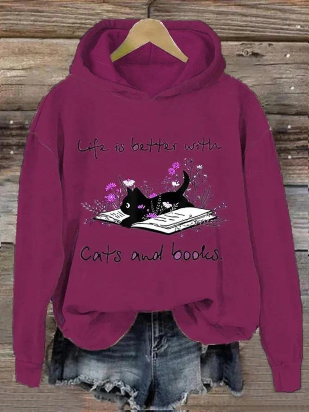 Fleece lining Long Sleeve Vintage Spring/Fall Hoodie