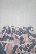 Multicolour Retro Camouflage Color Block Trim Skort 2pcs Outfit