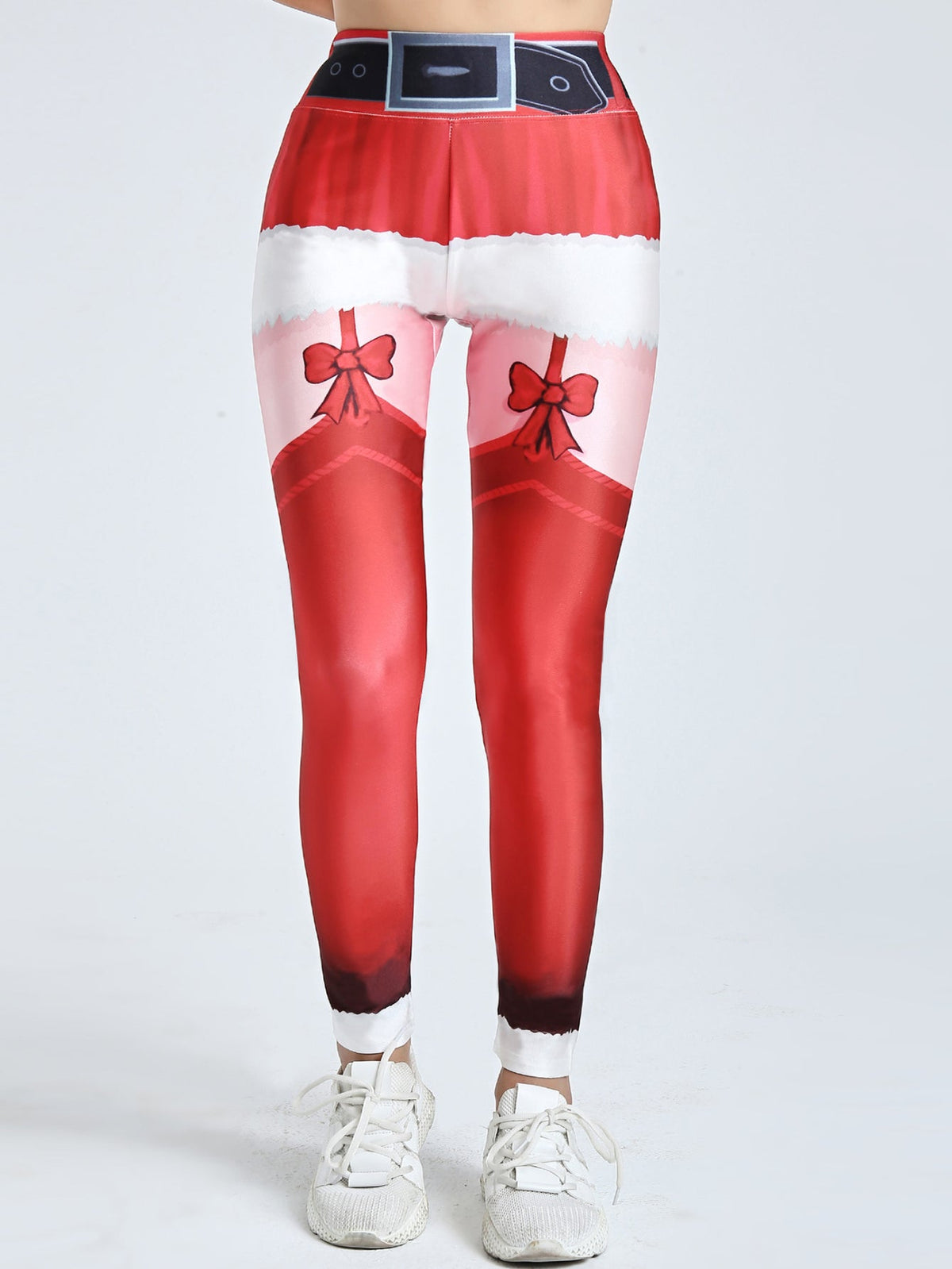 Women's Christmas High Waist Yoga Leggings, Long Length Athletic Pants with Festive Pattern