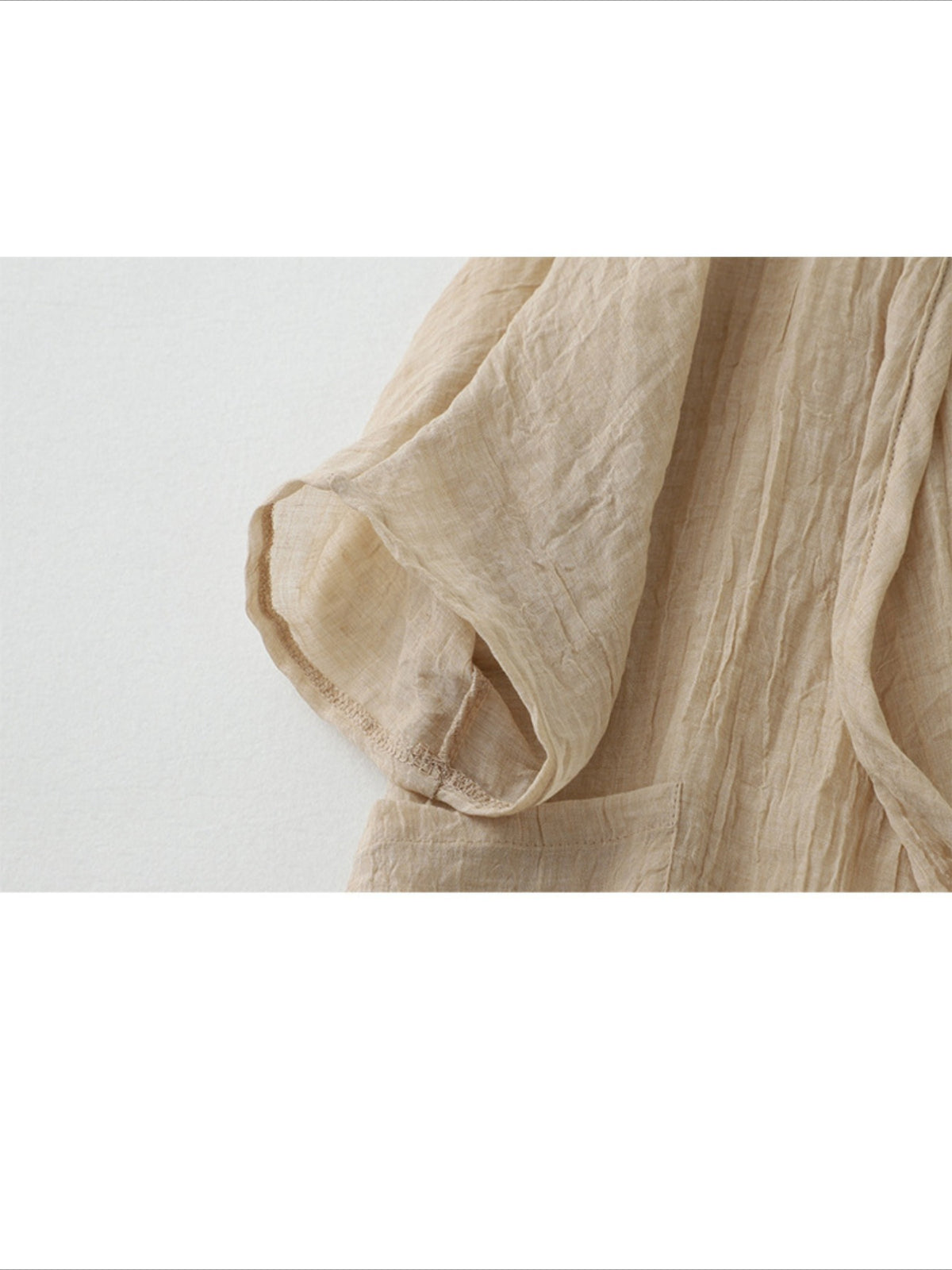 Long Loose Fit Casual Front Opening Short Sleeved and Linen Cover Lightweight and Linen Cardigan