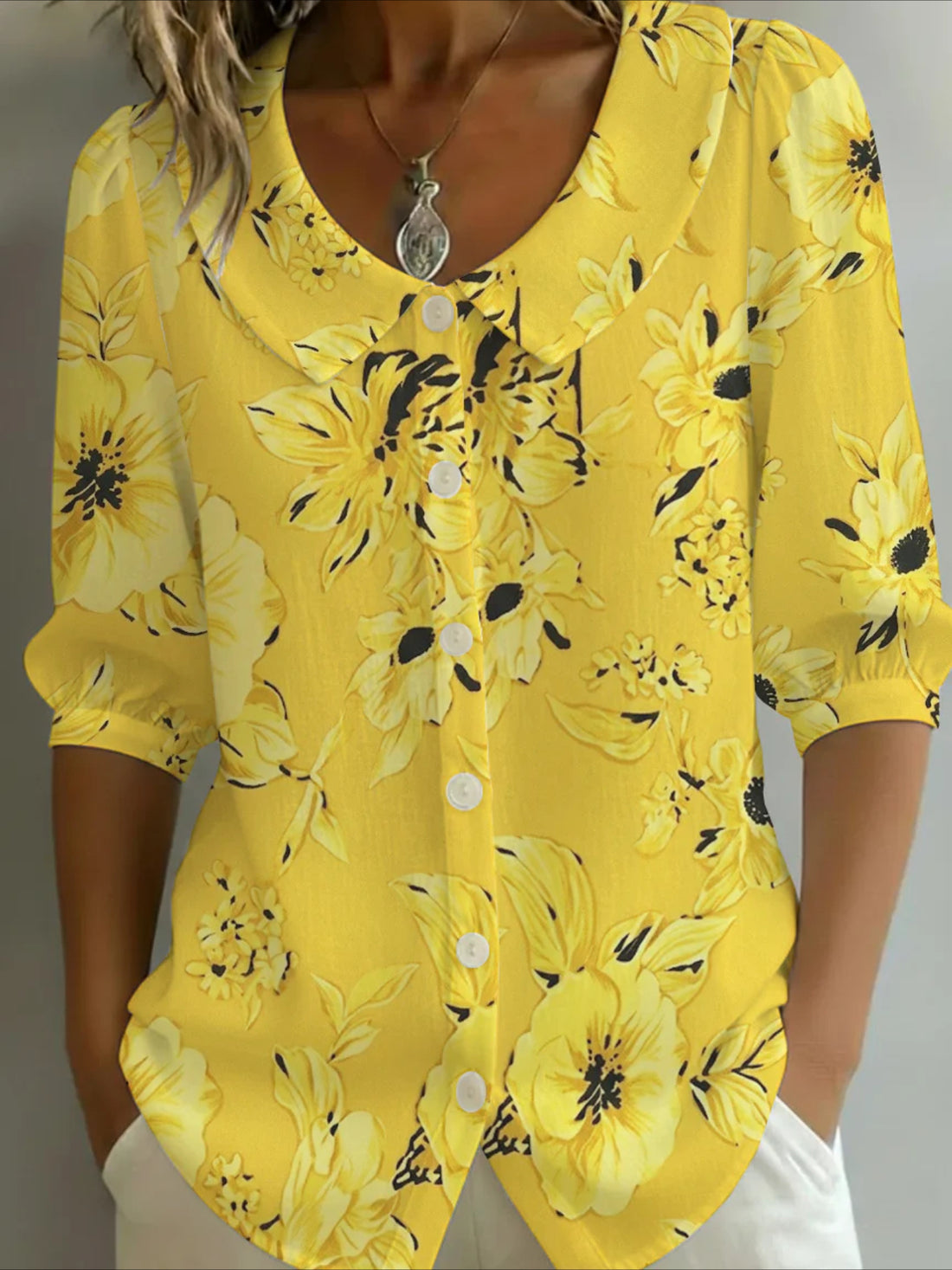 Crew Neck Short Sleeve Patterns Regular Shirt