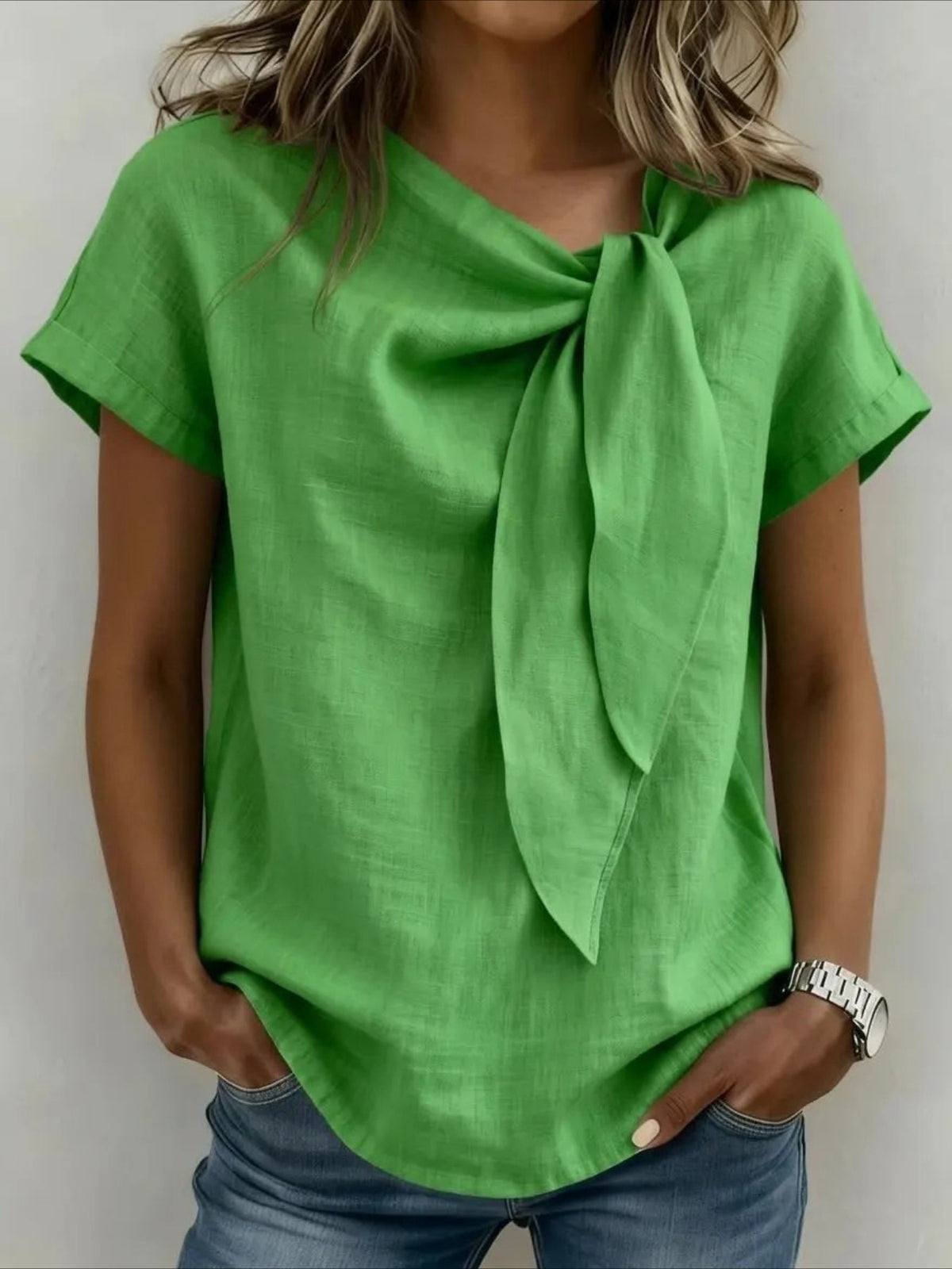 Solid Color Short Sleeve Fashion Casual T-shirt