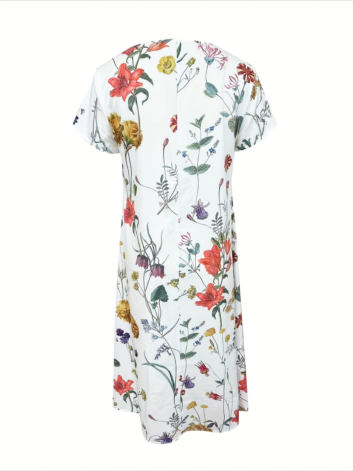 Casual Vacation Commute Floral Print Round Neck Short Sleeve Dress