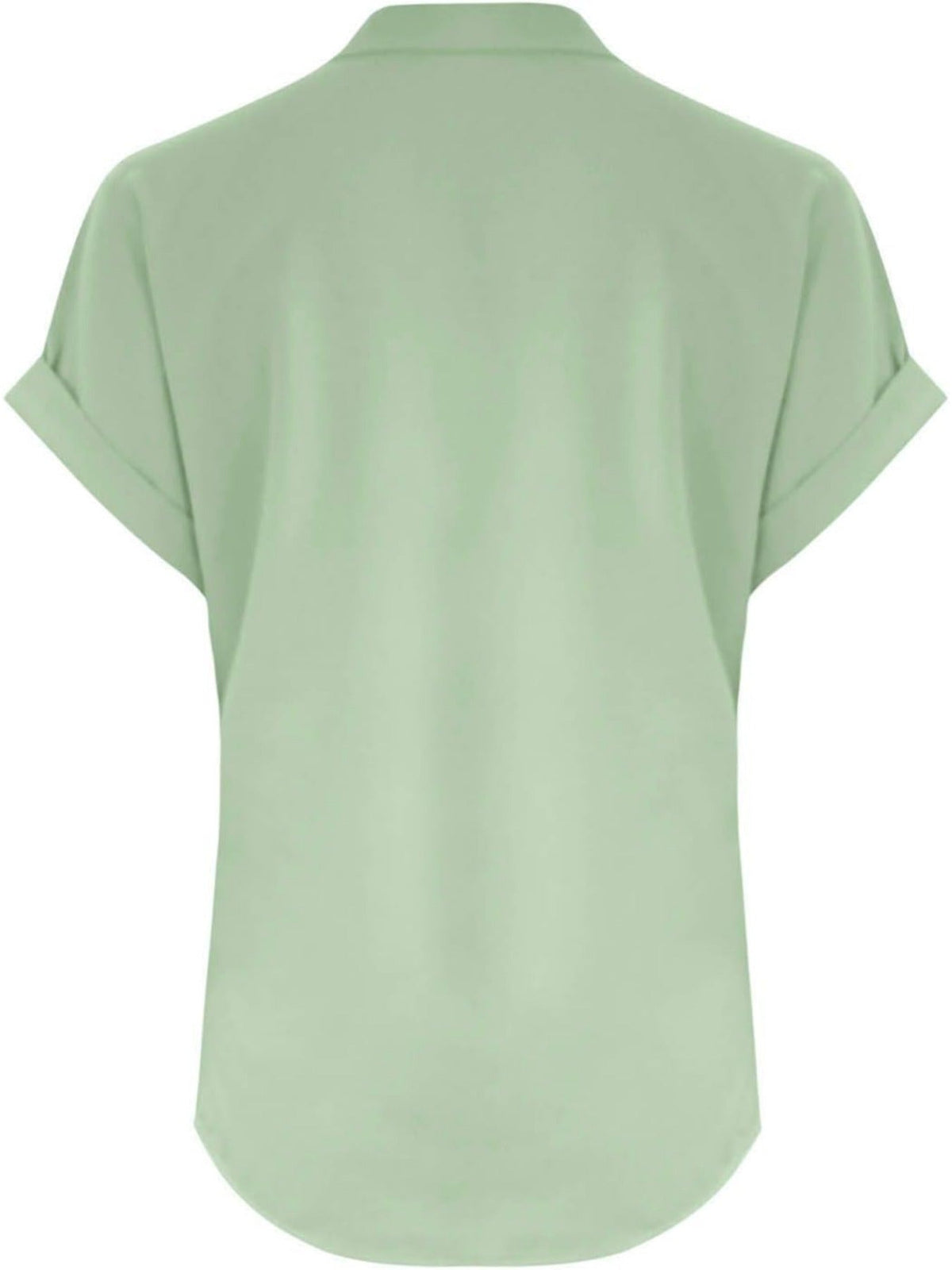 Solid Color V Neck Short Sleeve Button Down T Shirts