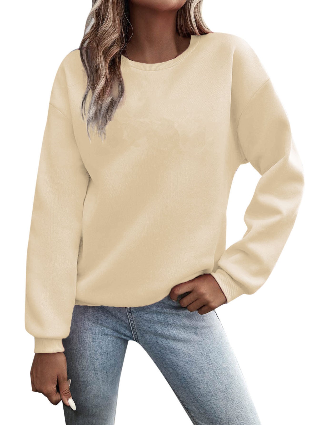 Crew Neck Cat Casual Jersey Long Sleeve Sweatshirt