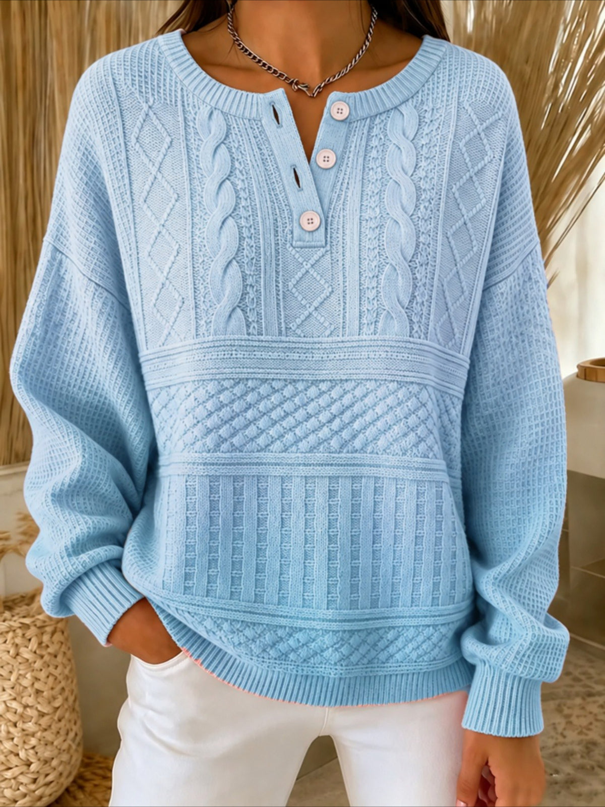 Ombre Buckle Regular Fit Casual Sweatshirt