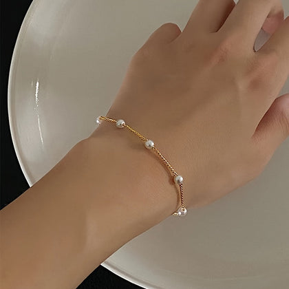 Free Gift Minimalist Chain Bracelet, Versatile Fashion Summer Accessory, Simple Style, Adjustable Jewelry For Daily Wear, Party Decor