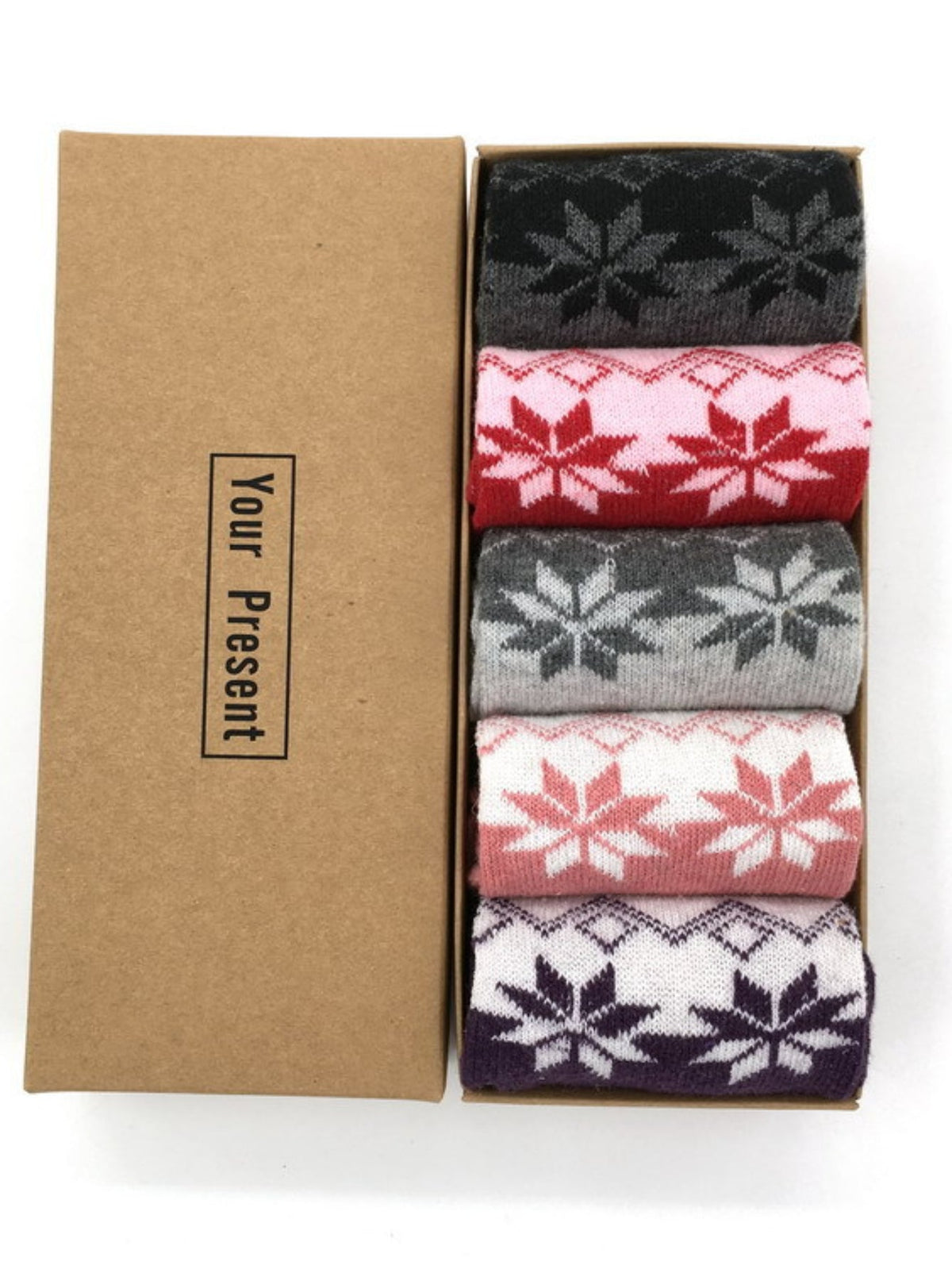 5 Pairs Christmas Elk Print Socks, Comfy & Warm Mid Tube Socks